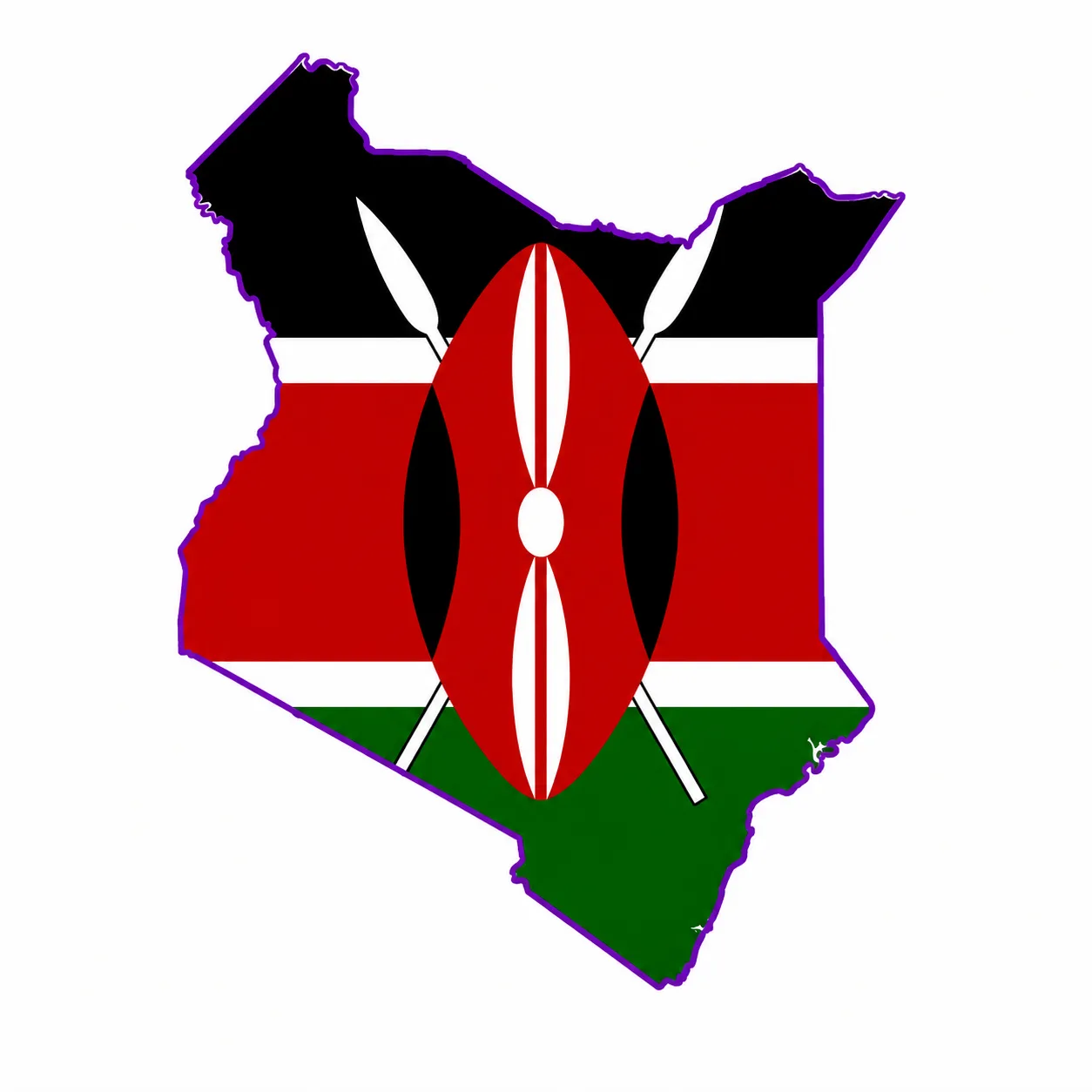 Kenya map illustration in TAA colours
